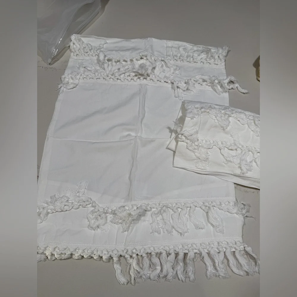 NEW Duvet Cover Set Queen 100% Washed Cotton Bohemian Soft Breathable Tassel